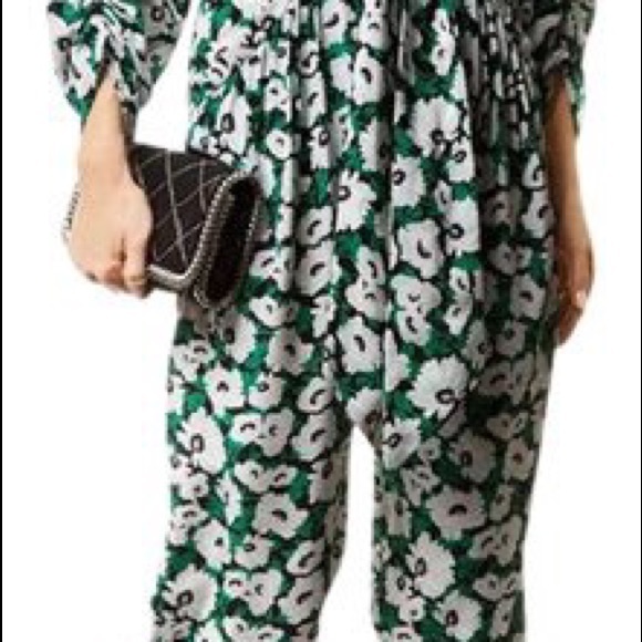 Stella McCartney Green Floral Silk Monia Jumpsuit - Picture 6 of 6